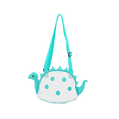 ifundom Dinosaur Mesh Beach Bag for Kids Reusable Beach Toy Storage Blue Mesh Toy Bag