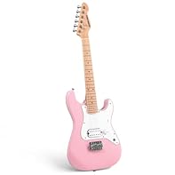 Easy to Use: This miniature-shaped guitar features one smooth-sounding pickup for fuss-free rock & roll. Lightweight body and short-scale neck make first chords a breeze for little rockers! Big Tone, No Complications: Single Humbucker pickup design k...