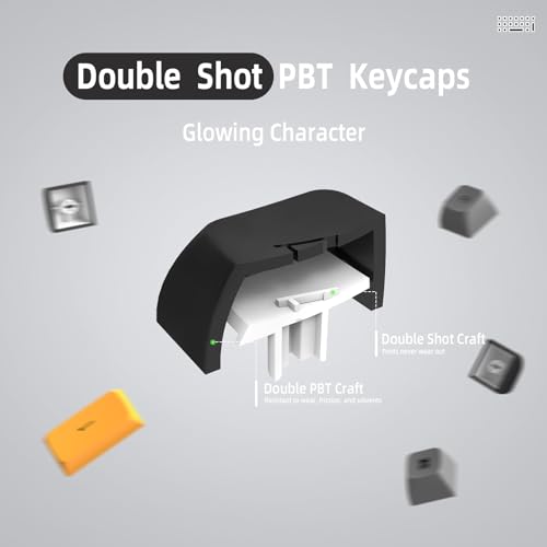 110 Key Custom PBT Keycap Set Double Shot OEM Profile for 61/68/87/98/100/104Key Compact TKL 60% Full Size Cherry MX Gateron Kailh Outemu Cross Type Switch US Layout Mechanical Keyboard(Black Candy)