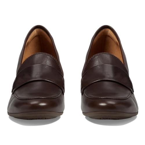 Image of SHODENSE Women Chunky Kitten Heel Pumps Shoes Round Closed Toe Slip On Suede Penny Loafers Matte Block Mid Heels Dress Loafer Almond Toe Comfort Oxford Shoes Office Work Classic Elegant 4-11 M US