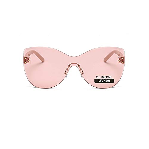 Butterfly Trimming Rimless Sunglasses For Women And Men Colored Transparent Eyewear Oversized Glasses2