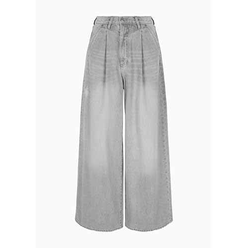 Armani Exchange Women's Super Wide Leg Rigid Cotton 5 Pocket Pant3