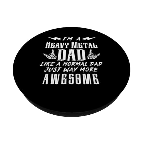 Heavy Metal Dad Funny Quote Father's Day PopSockets Swappable PopGrip, Black - Image 2