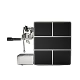 STONE Siebträger Espressomaschine satin silber schwarz