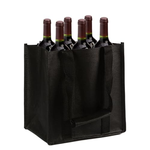 de Vino   27x27x18cm, portabotellas | Reutilizable   Portatarbotellas de Vino con asa de Transporte | Bolsas de Compras para Botellas de Vino para Transportar