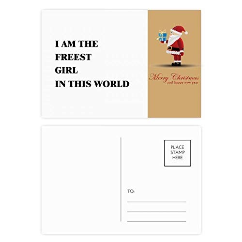 Cartes postales I am the Freest Girl Père Noël lot de 20 à offrir ou pour vos vœux