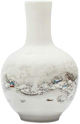 Vase antique salon en céramique blanche pour stabiliser une grande plante sans basculer