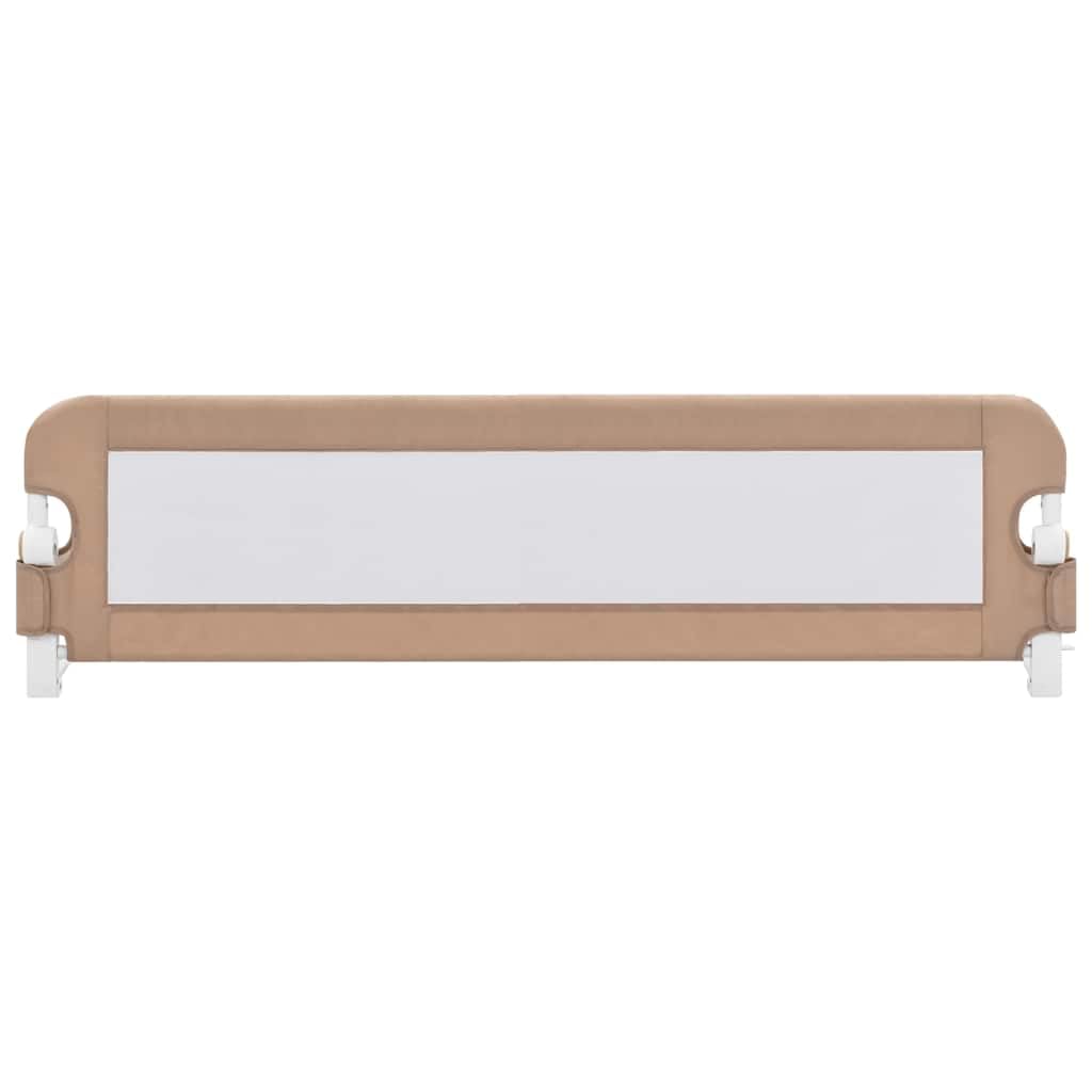 Bettschutzgitter für Kleinkinder 150x42 cm, Rausfallschutz für Kinderbett, Klappbares Sicherheitsgitter Taupe, Stabiles Metallgitter mit Netzstoff