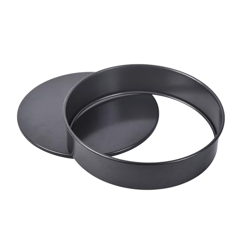 Bakeley Round Cake Pan with Removable Loose Bottom, 8-Inch Non-Stick Chiffon Bakeware for Oven Cheesecake (Black)