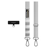 [MagEasy] スマホショルダー 斜めがけ/首掛け/肩掛け 太め スマホストラップ (ストラップ ホルダー 付) スマホ ショルダー ストラップ 携帯ストラップ 携帯ショルダー [ スマートフォン 各種 対応 ] Strap+ Strap Card (20mm) ギャラクシーグレー