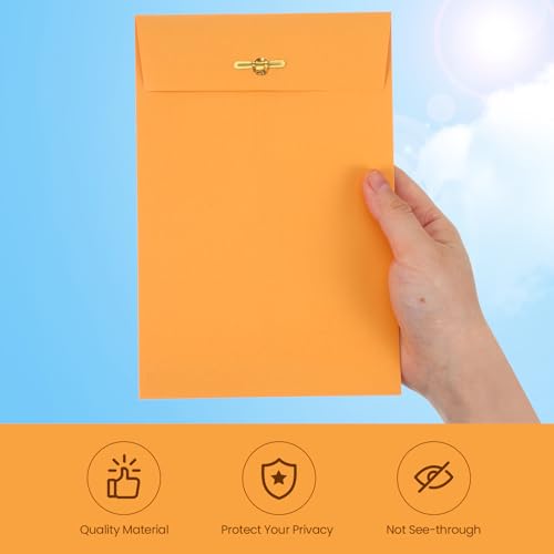 Teling 50 peças, 12,7 x 19 cm, envelopes Manilla, fecho Kraft Catálogo com fecho para armazenar pape