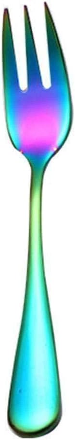 1 PCS Steel Rainbow Cake Fruit Fork Dinner Salad Fork Tableware Gold for Hotel Tool Fork Dessert Party