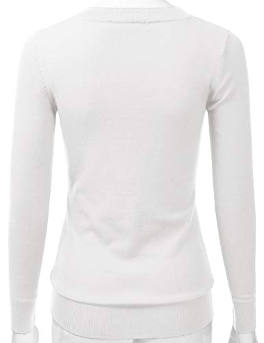 Image of EIMIN Women's Long Sleeve V-Neck Slim Fit Pullover Soft Knit Top Sweater (S-XL)