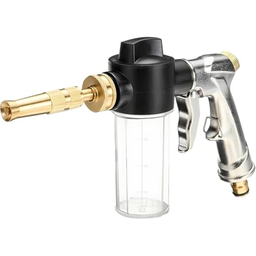 Fegtrtyoa Pulverizador de Espuma de Alta Presión para Lavado de Autos con Dispensador de Jabón de Plástico de 3.5 Oz/100 Cc, Botella Ajustable para Lavado de Autos.