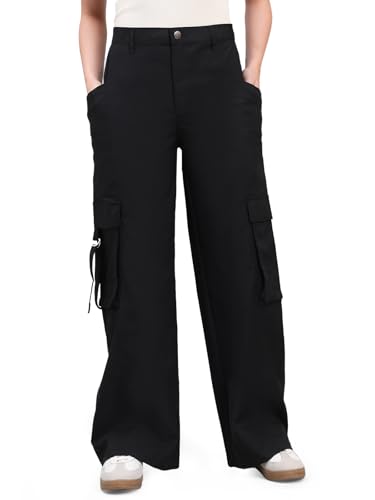Image of GO COLORS Mostlysane Collection Polyester Cargo Pant for Women | Lightweight, Mid Rise, 4 Pockets