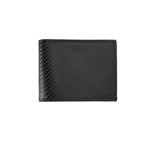 Men wallet black Carbon fiber textured large capacity wallet multiple holding positions loose change Bifold for men