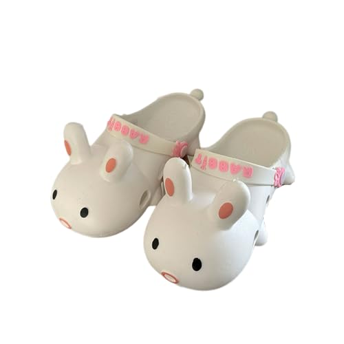 Cute Bunny Ears Thick Sole Slippers Women Closed-Toe Mule EVA Y2K Platform Height Increase Run Small Indoor Shower Sandals Outdoor Travel Beach Sandals