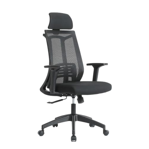 One Living BALANCE - Silla ergonómica de oficina de malla con asiento acolchado, reposabrazos ajustables 3D, mecanismo de 3 posiciones, base de nailon, confort y diseño profesional, color negro
