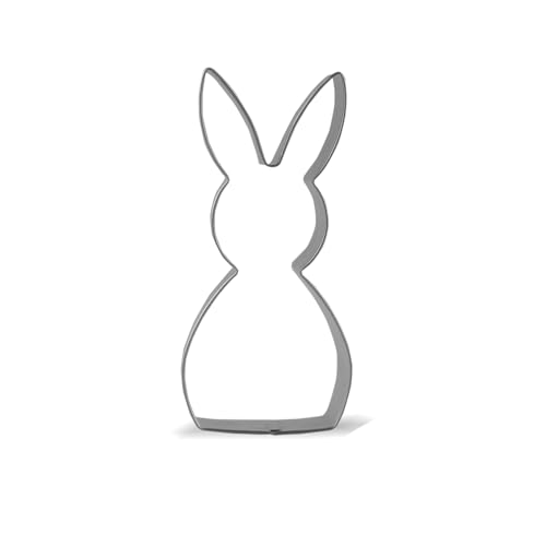 Keewah Easter Bunny Rabbit Cookie Cutter, 4.5”, Stainless Steel
