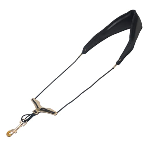 Yardwe Leather Saxophone Neck Strap with Metal Hook Sax Harness for Tenor Soprano Alto Sax Comfortable and Breathable Design for Musicians and Saxophone Players