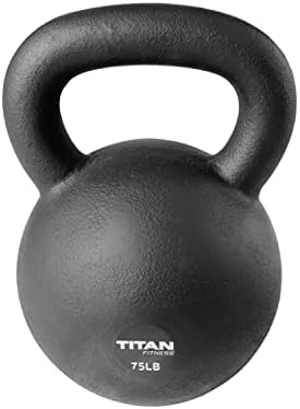 Titan Fitness 75 LB Cast Iron Kettlebell, Single Piece Casting, LB Markings, Full Body Workout