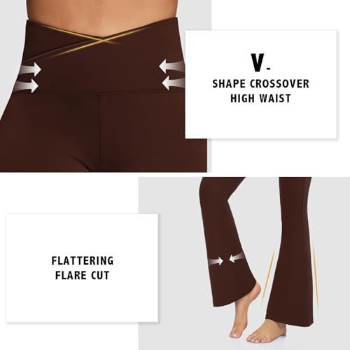 Hi Clasmix Flare Leggings for Women - High Waist Crossover Yoga Pants Tummy Control Bootcut Bell Bottom Jazz Lounge Leggings4