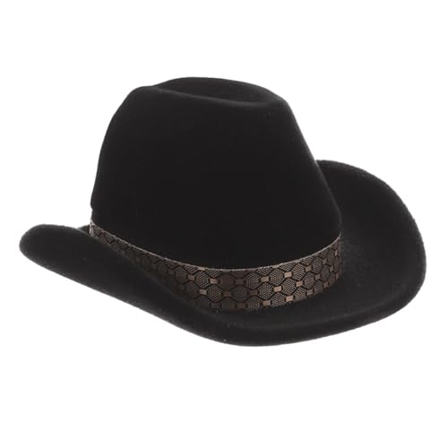 Ipetboom Caja Organizadora de Joyas Forma de Sombrero de Vaquero Joyero Pequeño de Material Flocado Negro Estuche Compacto para Collares y Pendientes Adecuado para Bodas y Viajes