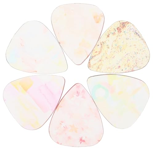 DEARMAMY 6 piezas Púas para Guitarra Eléctrica y Acústica Plumillas de Plástico Transparente y...