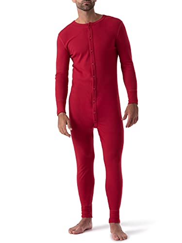 Wrangler mens Wrangler Men's Premium Thermal Unionsuit Base Layer Set, Red, Medium US