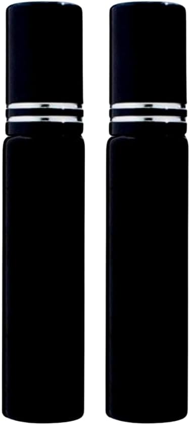 Kit com 2 Mini Frasco Portátil de Perfume de Vidro Recarregável com Borrifador Spray Ideal para Levar na Bolsa Estojo de Maquiagem Prático e Compacto Com Capacidade de 10ml (Preto)
