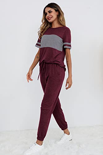 PRETTYGARDEN Women's Two Piece Sets 2025 Summer Spring Jogger Pants Travel Vacation Lounge Outfits Airplane Matching Clothes