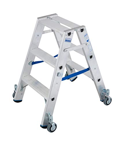 Preisvergleich Produktbild Stufen-Stehleiter KRAUSE, Rollen, beidseitig,Standhöhe 75cm