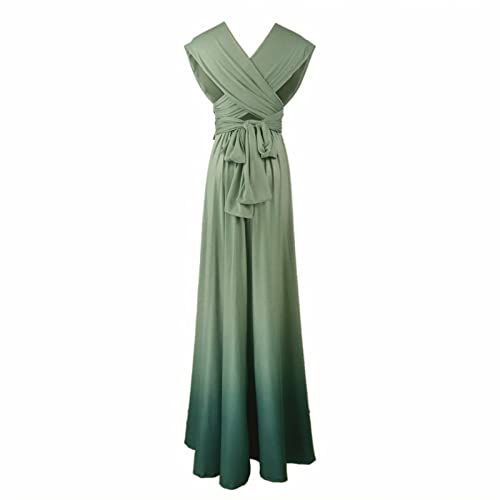 Seryu Women Convertible Multi Way Wrap V-Neck Wedding Bridesmaid Dress Halter Ombre Long Evening Prom Maxi Dress #TOP2