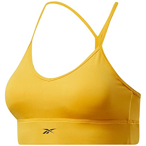 Image of Reebok Women's Satin 91% PES /9% El-Interlock-Hydrophilic Finish /Print-Digital Sublimation-Disperse Classic Workout Sports Bra