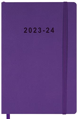 2023-2024 Academic Planner - Weekly And Monthly Planner, Holidays, Contacts And Notes Pages, Vegan Leather Cover, Elastic Closure, 5.5”X8.25”, Purple #TOP9