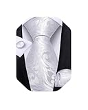 DiBanGu Mens Tie Set Silk Solid Paisley Necktie and Pocket Square Cufflinks Classic...