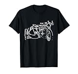 Cool Motorcycle with Sidecar Sketch Line Drawing Art T-shirt T-Shirt