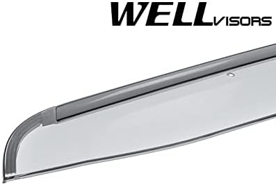 WellVisors Window Visors Wind Deflectors Compatible with Honda 2017-2026 Ridgeline with Black Trim Rain Guards 3-847HD038