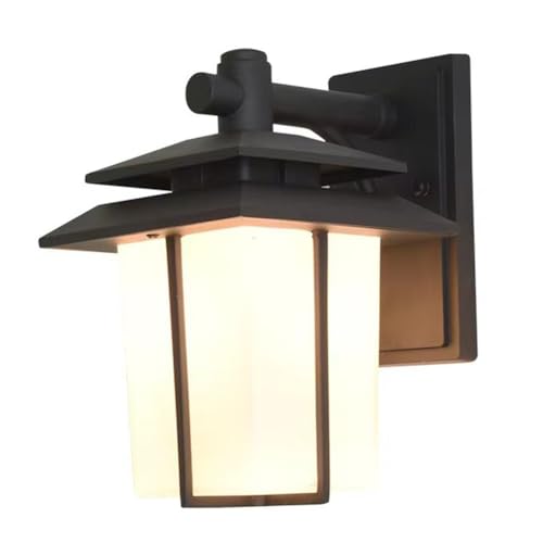 Applique murale extérieur vintage XL luminaire noir et verre dépoli