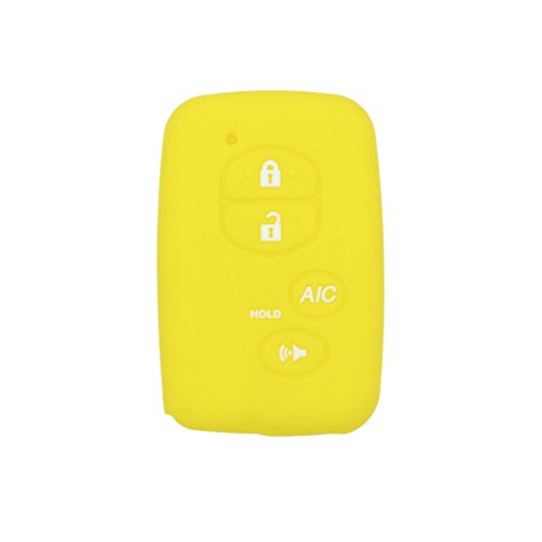 BROVACS Silicone Cover Protector Case Holder Skin Jacket Compatible with TOYOTA 4 Button Smart Remote Key Fob CV2406 Yellow - Image 2