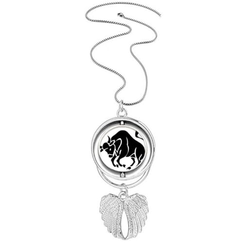 Collier constellation Taureau anti-allergique avec ailes d'ange pour peaux sensibles