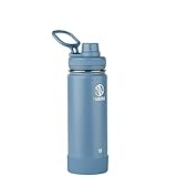 Takeya Actives Insulated Stainless Steel Water Bottle with Spout Lid, 18 Ounce, Bluestone