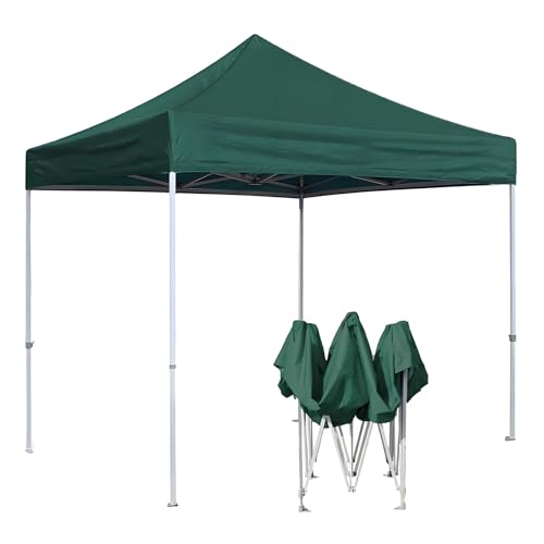 CTREVL Carpas Plegables Impermeables, Pergolas de Jardin Altura Ajustable 190-210cm, Pergola Plegable para Acampar al Aire Libre Barbacoa Parque Playa(Verde,3x3m/9.8x9.8ft)