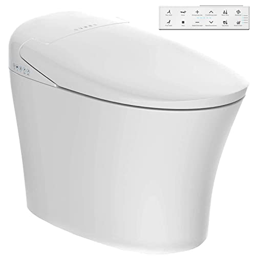 Cosvalve Intelligent Smart Toilet, Auto Flush, Heated Seat With Integrated Remote Control, With Advance Bidet And Soft Closing Seat, Smart Bidet, Auto Toilet Cover, Seat Sensor #TOP12