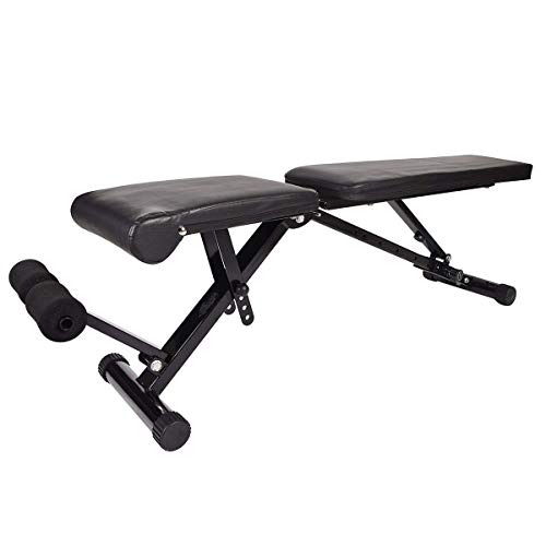 FULLWATT Adjustable Weight Exercise Bench, 440 lbs Capacity Dumbell Bench Foldable Utility Weight for Full Body Workout, Multi-Purpose 8 Back Pad Positions Workout Bench Adjustable with Pull Strings