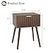Mid Century Modern Nightstand, Small End Tables Living Room, Accent Bedside Table with Drawer for Bedroom and Small Space, Rustic Brown