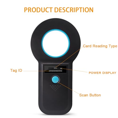 Tormete Scanner de microchip RFID para animais de estimação: leitor de microchip EMID recarregável d