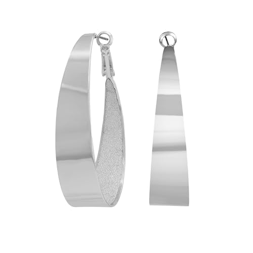 Guess Large Oval Glitter Hoop Earrings2