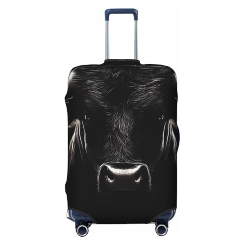 Cow Head Elastic Travel Luggage Cover, Washable Spandex Suitcase Protector, Anti-Scratch Fits 18-32 Inch