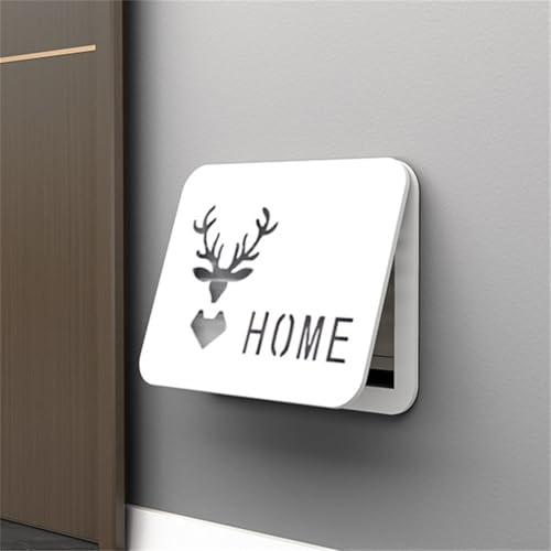 Copertura Decorativa per Scatola dei Fusibili da Parete, per Contatori Elettrici, Design a Ribalta, Pannelli in Legno PP, 34 x 24 cm, bianco (E)